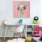 Stupell Industries Jammin' Pup on Pink Framed Giclee, design by Lorenzo Collective